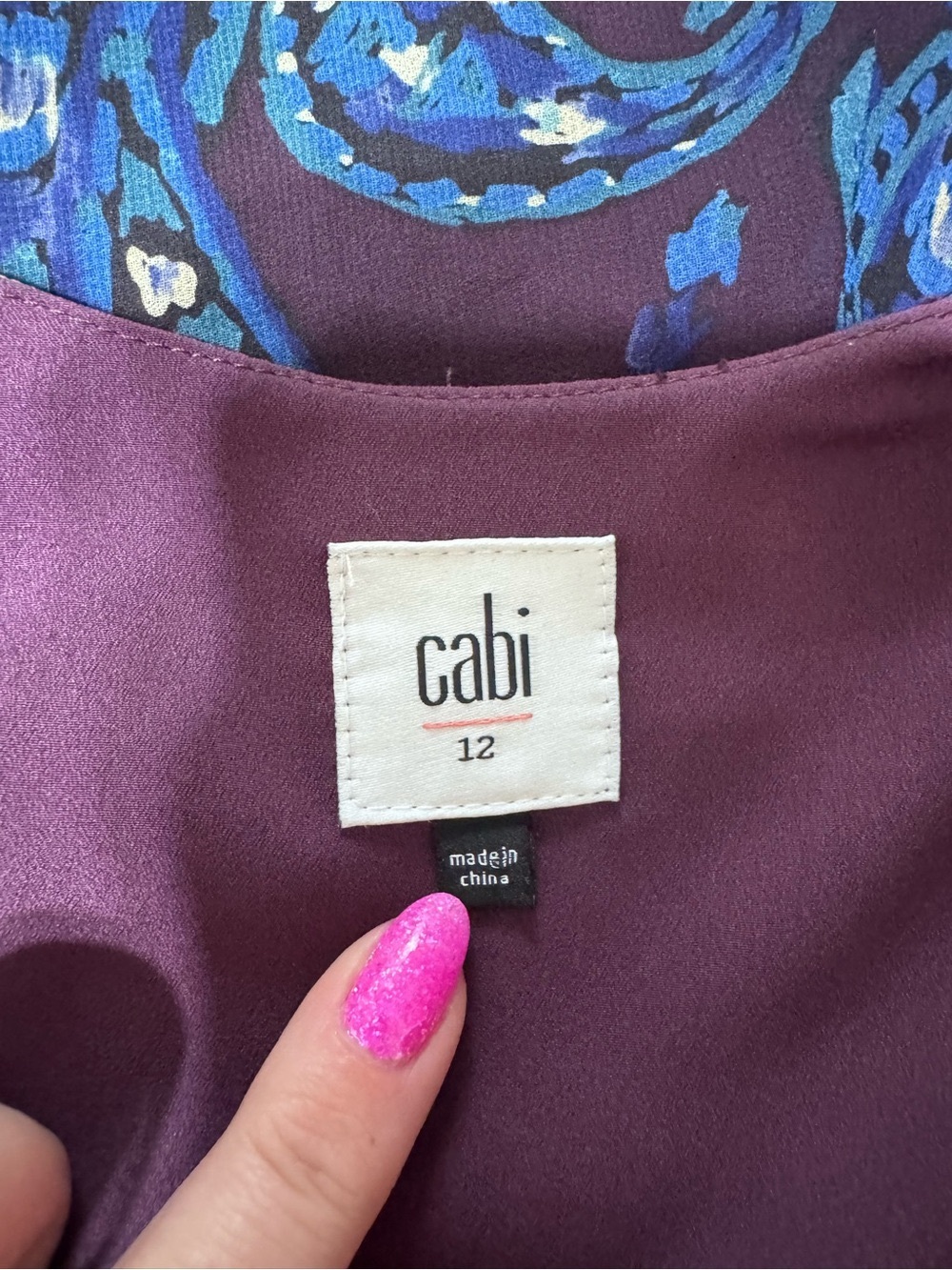 CAbi Treasure Dress Style 3461 Paisley Floral Chiffon Midi Dress Size 12 - Picture 10 of 12